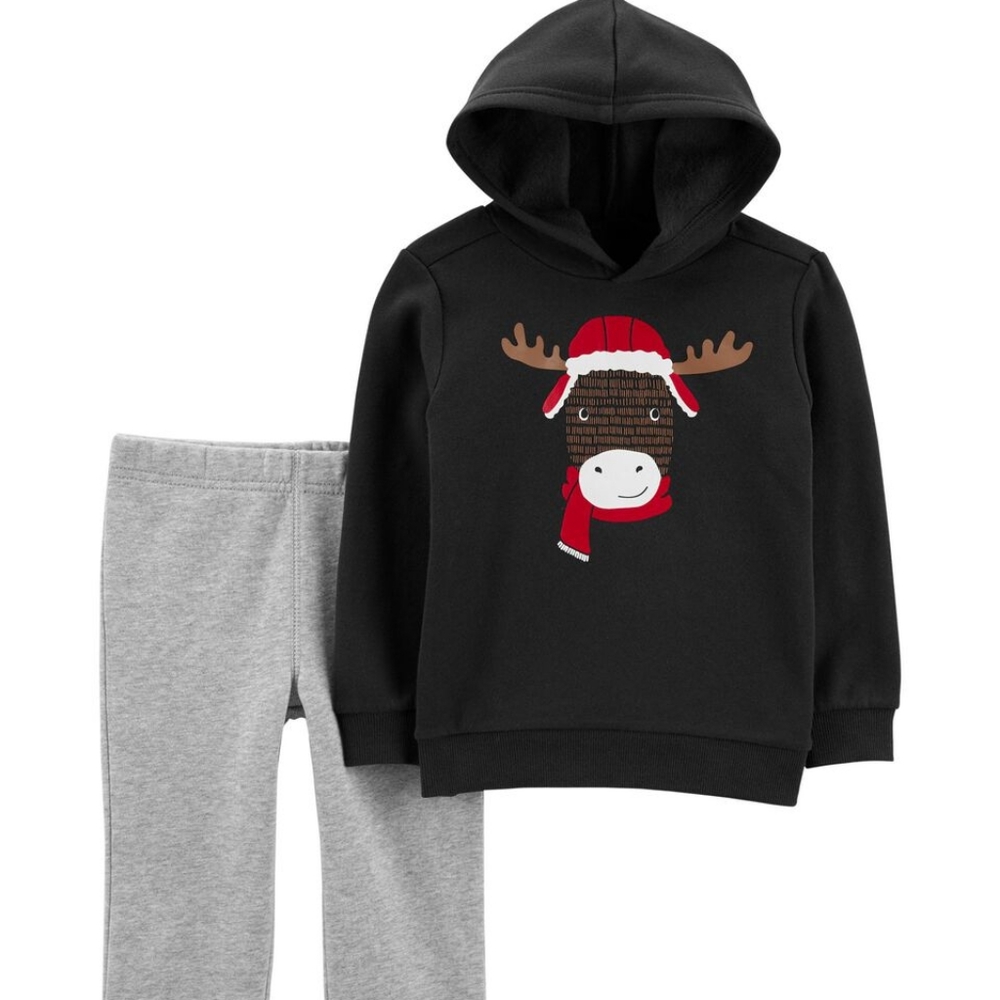Carter's baby boy fleece hooded sweatshirt and fleece pants set, 3 months